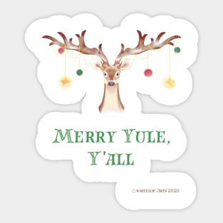 Merry Yule Y'All Reindeer Christmas Artwork Sticker